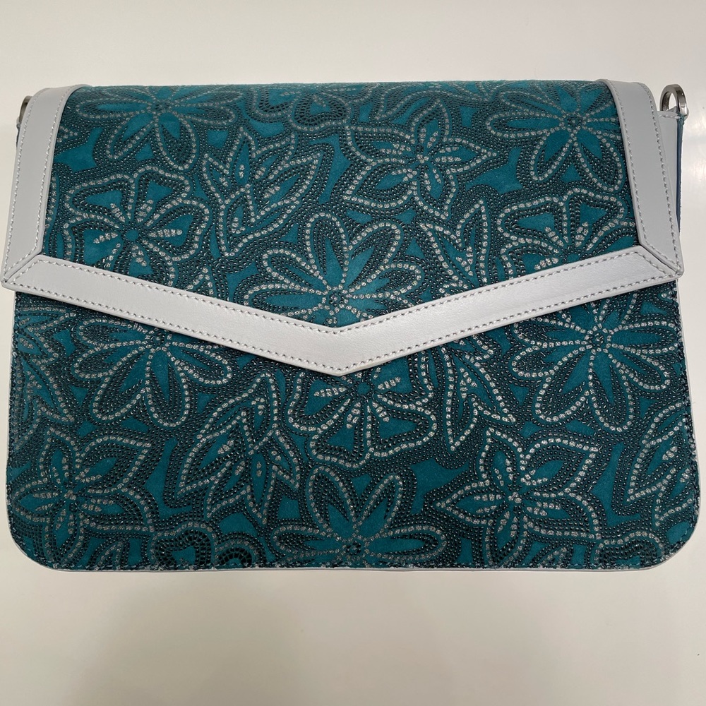 Massaccesi Zhoe Legend bag in dark teal flor goat leather